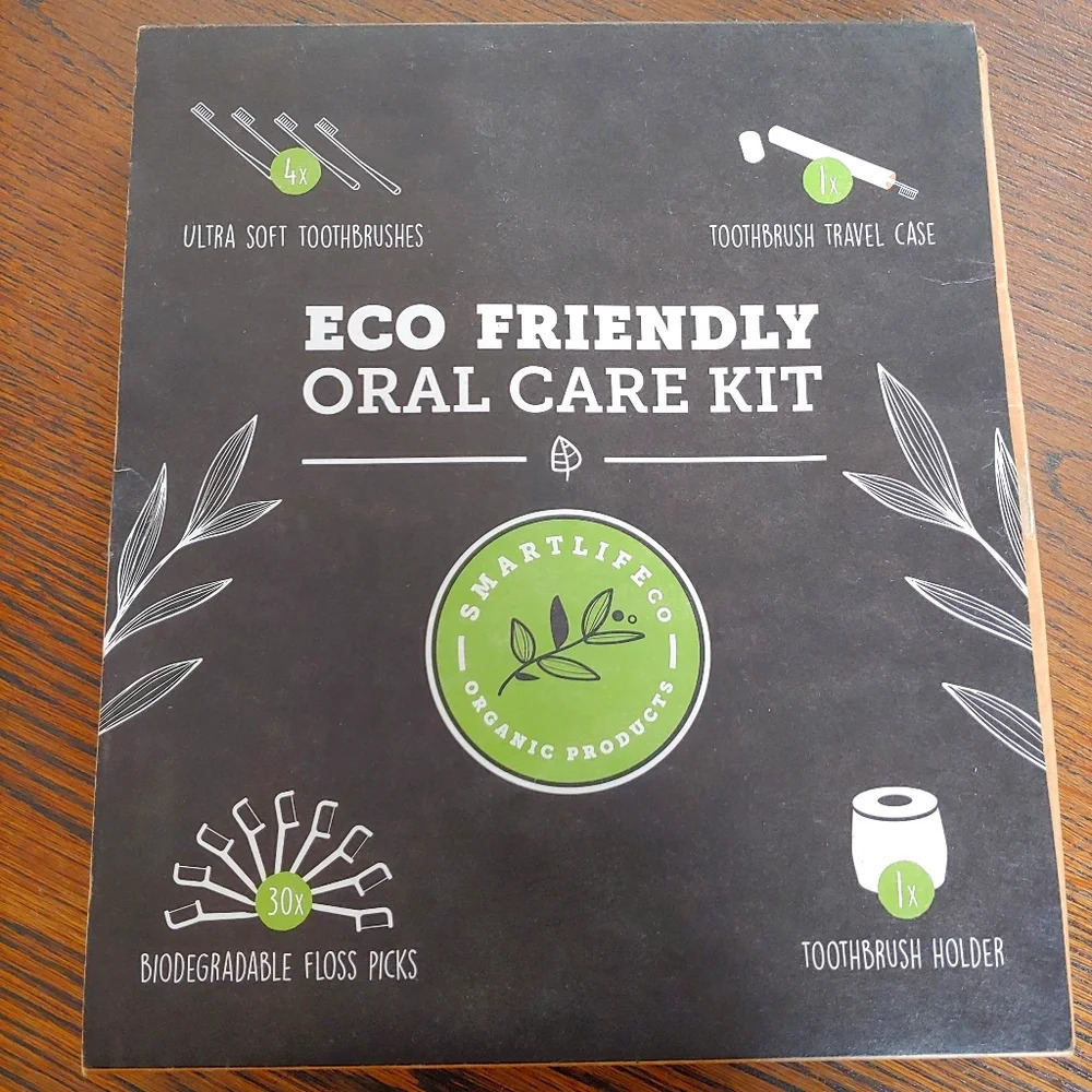 Eco Friendly Oral Care Kit Organic,Vegan Bamboo NEW in Original Box - Picture 4 of 10